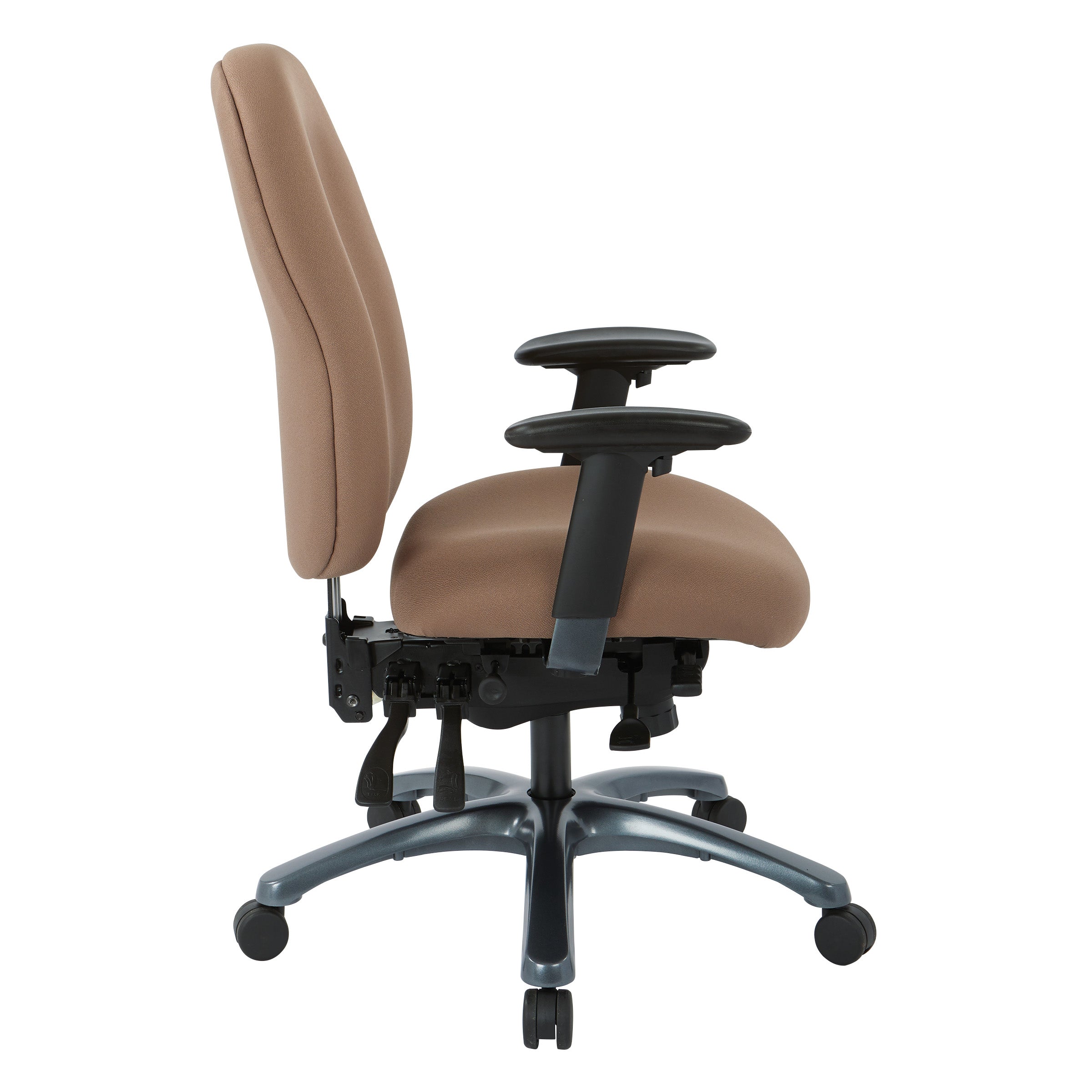 Multi-Function High Back Chair with Seat Slider and Titanium Finish Base